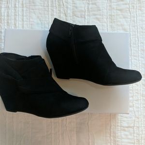9/ Report Gabby black wedge booties